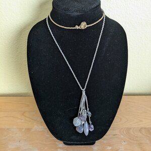 Crystal Smooth Rock Dangle Necklace Cottagecore Farmhouse Fairy Boho Hippie
